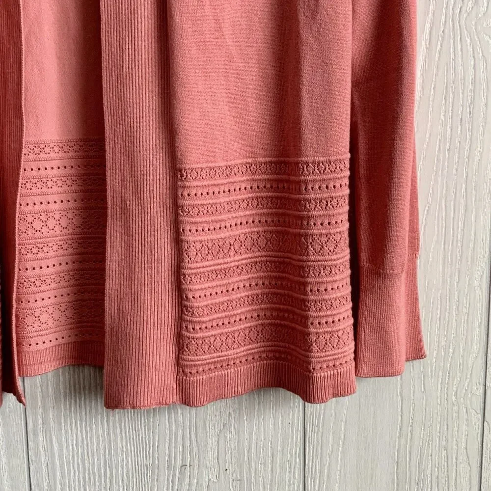 Lety & Me Salmon Pink Lightweight Cardigan Sweater Small NWT - Picture 2 of 5
